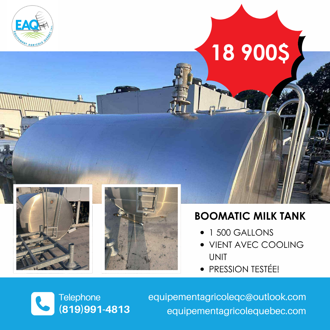 BOUMATIC MILK TANK 1500 GALLONS